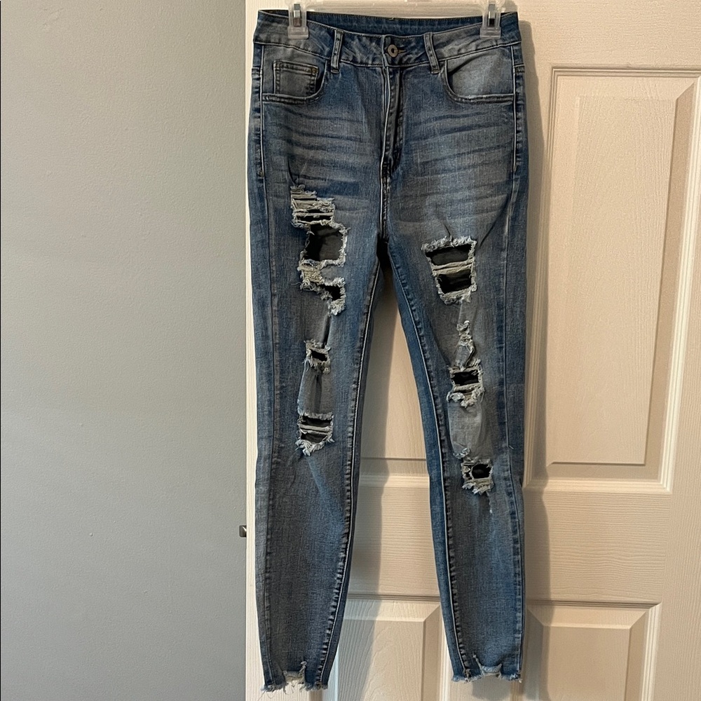 SHEIN Distressed Blue Women's Jegging US6